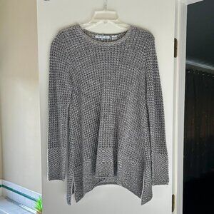 Relaxed Fit Long Gray Sweater
